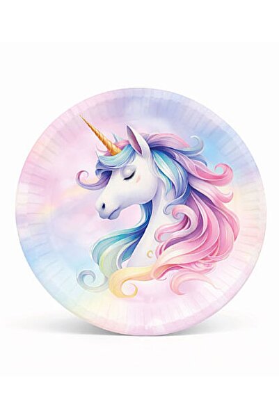 Big Party Χάρτινο πιάτο και ποτήρι με θέμα το Unicorn για 16 άτομα