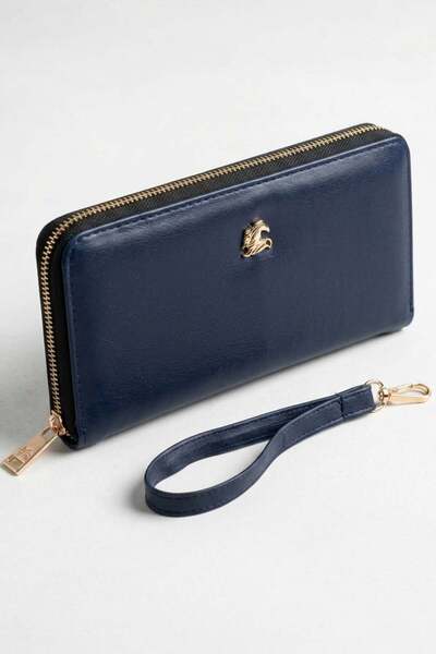 Madmext Γυναικείο πορτοφόλι με λουράκι και πολλαπλές θήκες σε μπλε ναυτικό χρ...