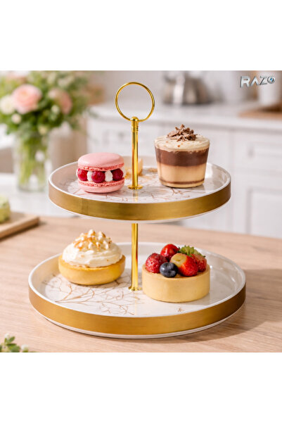 Razo Lifetree διώροφη πορσελάνινη βάση για τούρτες, Μεταλλική βάση, Σταντ για...