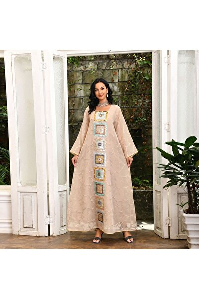 Greneric Luxe Embroidered Eid al-Adha Abaya Dress – Elegant Festive Kaftan wi...