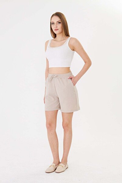 Sortie Γυναικείο ελαστικό σορτς Ayrobin με ψηλή μέση και τσέπες