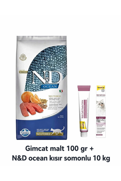N&D Ocean Somonlu ve Portakallı Düşük Tahıllı Kısırlaştırılmış Kedi Maması + ...