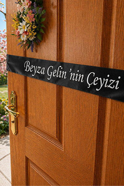lafazan Çeyiz Kurdelesi Kapı İçin Kurdele | 4 cm Gold Gümüş Bride Gelin