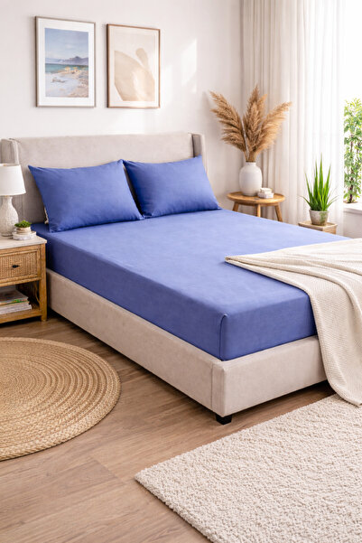 Faralya Life %100 Pamuk Çift Kişilik Çarşaf Takımı - 240x260 cm Lastiksiz Çarşaf + 2 Adet Yastık Kılıfı 50*70