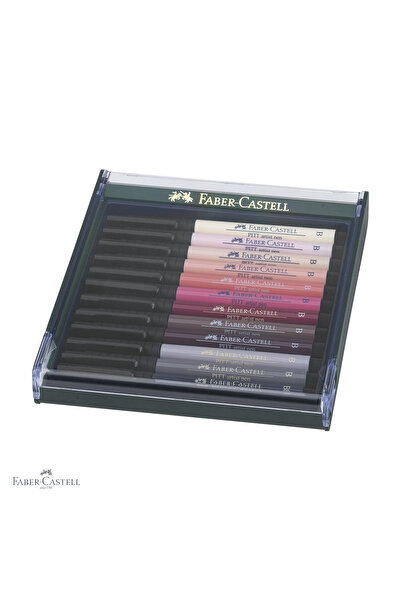 Faber Castell Set de 12 markere Faber-Castell Pitt Artist Pen cu vârf tip pen...