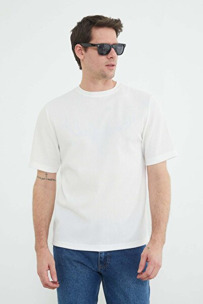 Fulla Moda Μπλουζάκι με ριμπ λαιμόκοψη