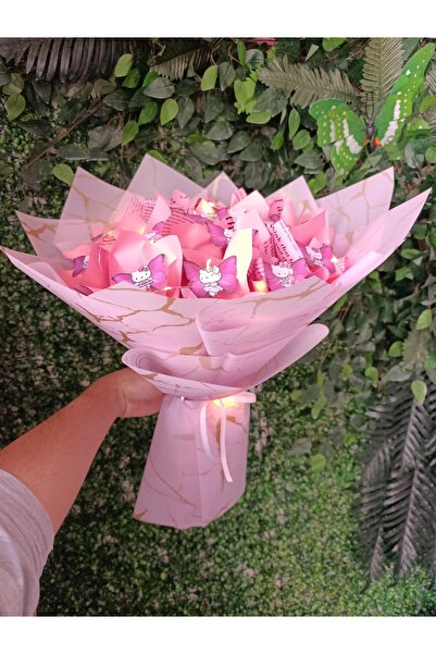 Black Rose Hello kitty özel tasarımlı ışıklı Buket