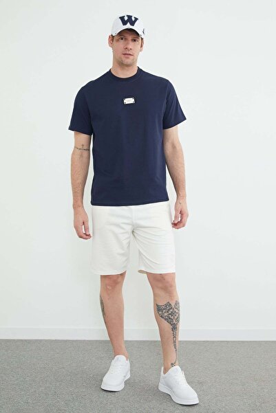 Fulla Moda Σορτς με ελαστική μέση και ανάγλυφη στάμπα