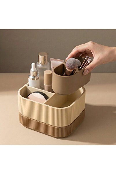 ThinkArtWork Duo Stack Cube Oval Organizer – 2-Tier Desktop, Makeup, and Bath...