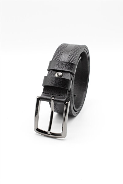 İmza Μαύρη κανονική ζώνη με αγκράφα Analin Casual: 100% δερμάτινη ζώνη 104625...