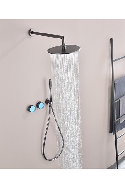 MaseMode Shine Kristal Kontrol Düğmeli Duş Seti Gun Metal