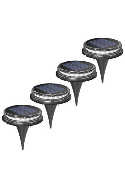 Bibilel Σετ 4 Ηλιακών Λαμπτήρων LED, Στρογγυλό Μοντέλο, για Κήπο, 0.06 W, Bib...