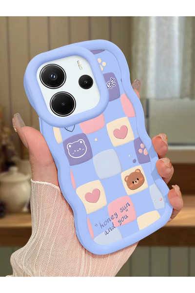 PATTERNOVA Xiaomi Redmi Note 14 4G Uyumlu Basit damalı desen, dayanıklı darbe...