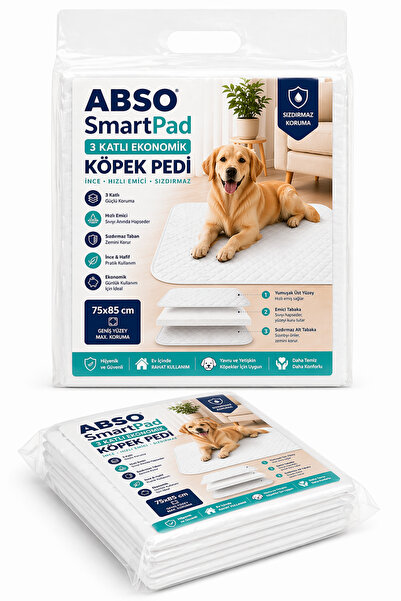 CARETEX ABSO SmartPad Ekonomik Köpek Pedi 3 Katlı İnce – Sızdırmaz (75X85 cm ...