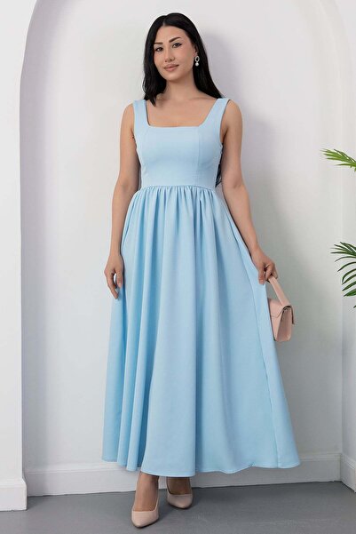 PULLIMM Φόρεμα με τετράγωνο γιακά και λεπτομέρεια φιόγκου στην πλάτη DKS1430