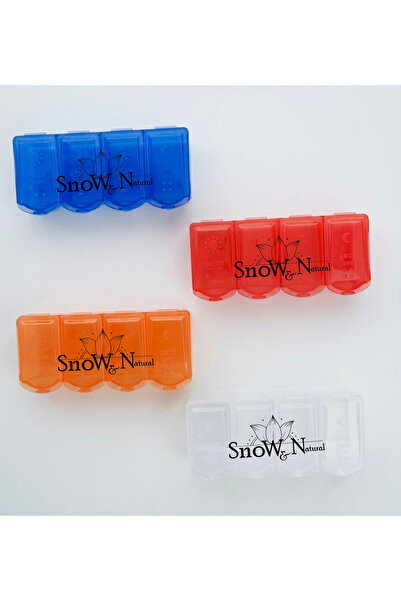 Snow&Natural Taşınabilir Günlük Seyahat İlaç Kutusu 4 Bölmeli Kolay Kullanışl...