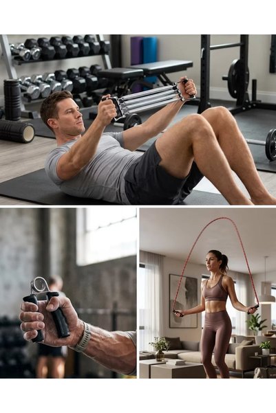 northcity n Evde Spor Yapmak İçin Tek Adımlık Fitness Seti - Atlama İpi El Yayı Karın Egzersiz Aleti