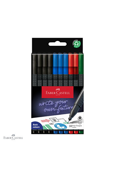Faber Castell Set de 10 mine de creion Faber-Castell Grip de 0.4 mm, formă er...