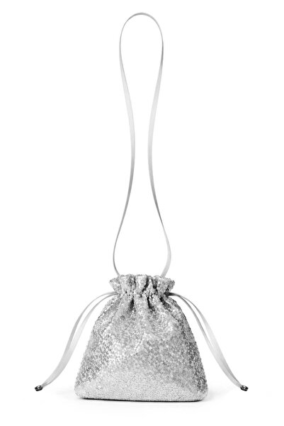 hapshoe Silver Sparkling Sequined Girls' Mini Bag