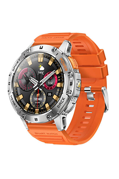 Microwear K 65 Έξυπνο ρολόι με μετρητή καρδιακών παλμών (Πορτοκαλί σιλικόνη)