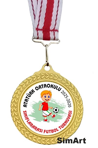 Madalya Sınıflararası FUTBOL TURNUVASI Spor Madalyası V2 Okula Özel kişiselle...