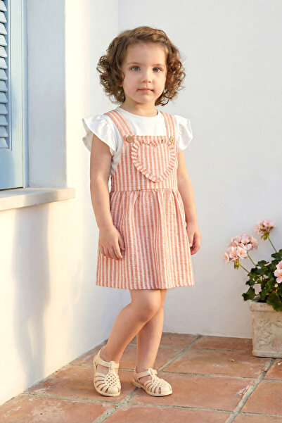 Minipodyum Κοριτσίστικο Φόρεμα Καλοκαιρινό με Λεπτομέρεια Κουμπιών στο Μπλουζάκι