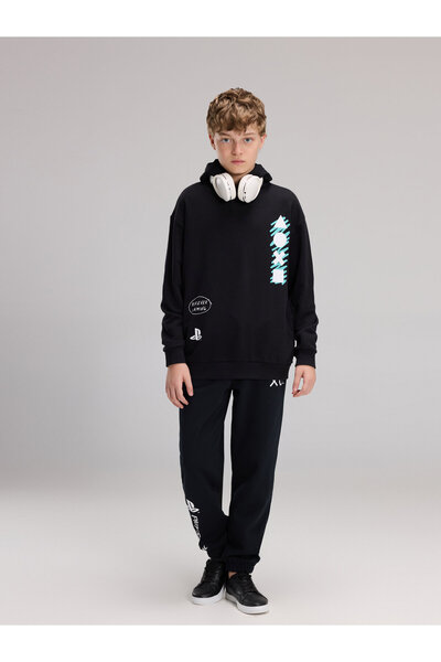 LC Waikiki Hooded PlayStation Printed Boys' Sweatshirt