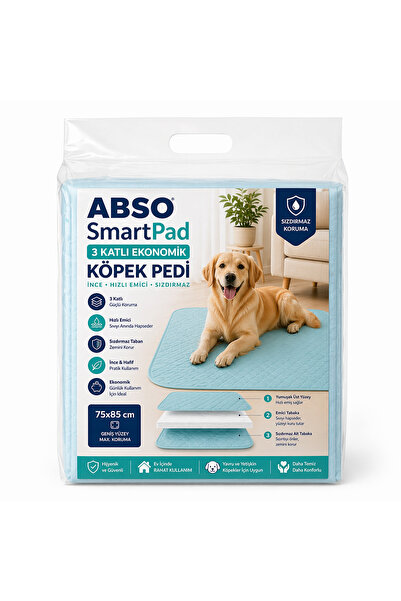 CARETEX ABSO SmartPad Ekonomik Köpek Pedi 3 Katlı İnce – Sızdırmaz (75X85 cm Yeşil)