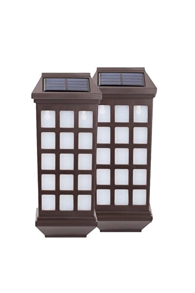 Bibilel Σετ 2 Ηλιακών Λαμπτήρων LED, Μοντέλο Φαναριού, 600 mAh, Bibilel, Θερμ...