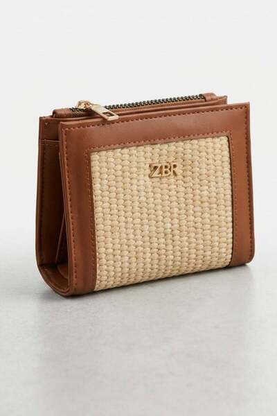 Madmext Γυναικείο πορτοφόλι Taba με ψάθινη υφή και μίνιμαλ σχέδιο MG2842