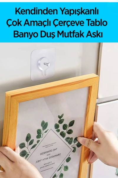 WAPPA 1 Adet Pratik Güçlü Yapışkanlı Banyo Askısı Matkap Delme Yok - Banyo Mu...