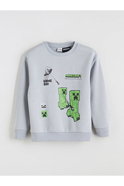 LC Waikiki Crew Neck Minecraft Printed Boys' Sweatshirt