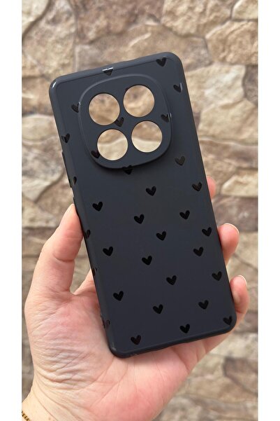 Vip Case Redmi Note 14 Pro 4G Uyumlu Mini Siyah Kalp Desenli Silikon Darbe Em...