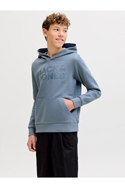 Jack & Jones Φούτερ με κουκούλα για αγόρια, κανονική εφαρμογή, με τσέπη καγκο...