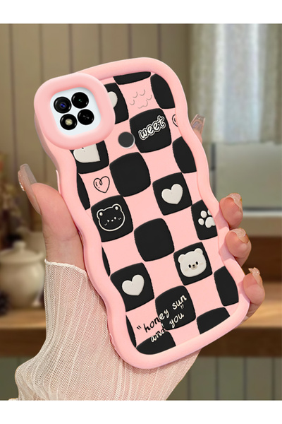 PATTERNOVA Xiaomi Redmi 9C/10A Uyumlu Basit damalı desen, dayanıklı darbe kor...