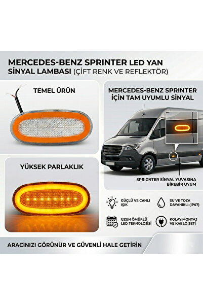 Mega Oto Market 12V LED Yan Etek Lambası Sarı Beyaz Neon Araç Altı Aydınlatma...