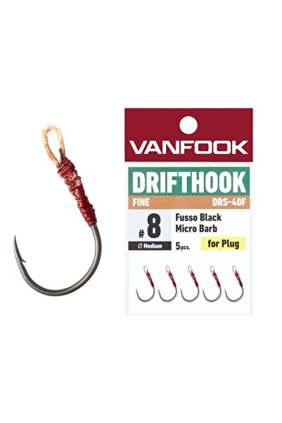 VANFOOK Carlige DRS-40F Drifthook Fine Wire Fusso Black Hooks #8