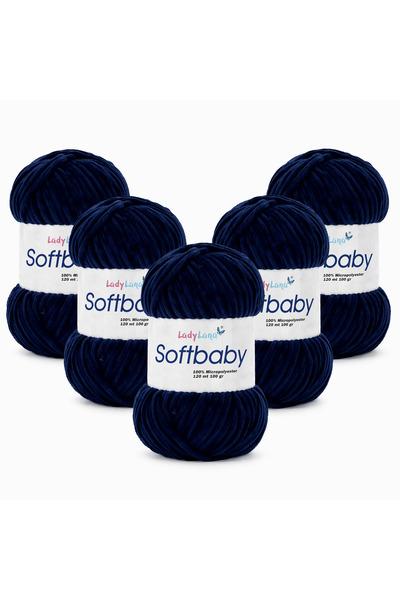 Ladylana SoftBaby (Βελούδινο) Νήμα Πλεξίματος στο χέρι (5 Γιάμακ) 537 ΣΚΟΥΡΟ ...