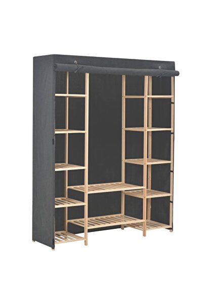 vidaxl Ντουλάπα Γκρι 135 x 40 x 170 εκ. Υφασμάτινη