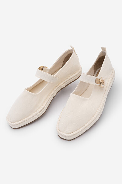 Marjin Γυναικεία παπούτσια Mary Jane από λινό με λουράκια, από γιούτα, εσπαντ...