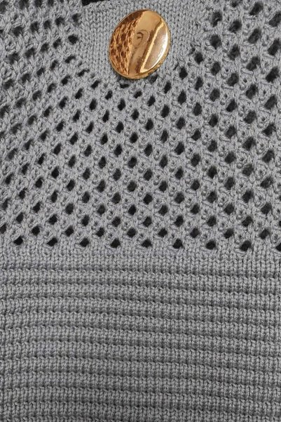 Irmak Kerekli Women's Knitted Casual Shoulder Bag Summer Unlined Steel Mesh Bag 2403 Gray