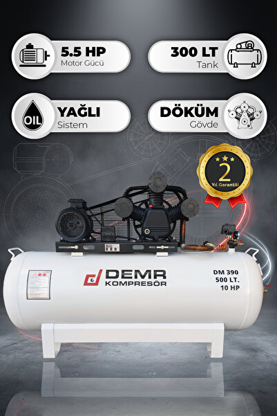 Demr Kompresör Hava Kompresörü Pistonlu 500 Lt 3 Kafa 8 Bar 10 Hp IDM390