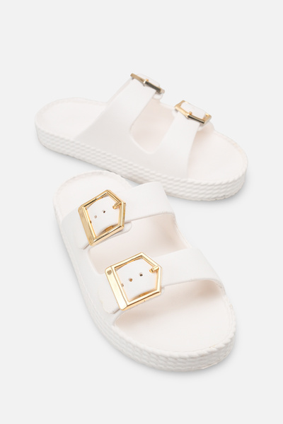 Solo Bag Γυναικείες παντόφλες με διπλό λουράκι με αγκράφα, καθημερινές, άνετε...