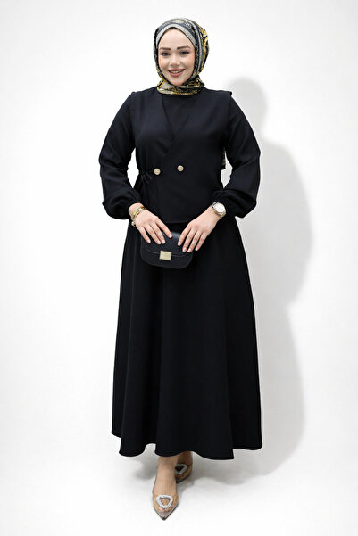 ribana Γυναικείο φόρεμα με κουμπιά Dabıl LYCRA με λεπτομέρεια και δέσιμο στο ...