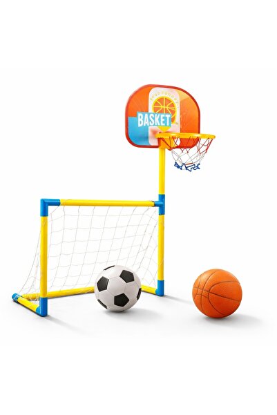 Generic طقم ألعاب رياضي للأطفال 2 في 1 (كرة قدم + كرة سلة)