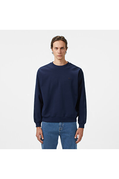 Lacoste Erkek Relaxed Fit Bisiklet Yaka Lacivert Sweatshirt
