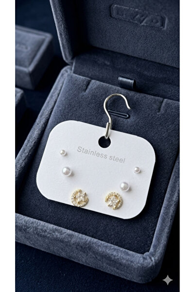 İNN JEWELLERY أقراط شوبينغ مقاومة للصدأ ومضادة للحساسية بتصميم كلاسيكي (ضمان ...