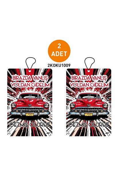 JR Jetreklam 2'li Set Özel Nostalji Araba Tasarımlı Dekoratif Askılı Oto Koku...
