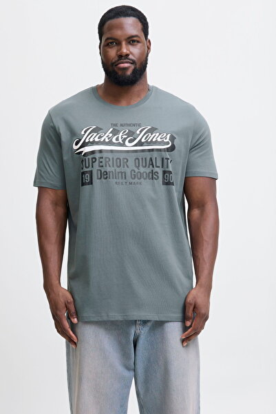 Jack & Jones Μπλουζάκι με στάμπα στο στήθος και λαιμόκοψη μεγάλου μεγέθους - ...