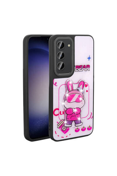 zore غطاء سيليكون لـ Galaxy S23 من BRSA Amas مع تصميم منقوش ولامع - أبيض
